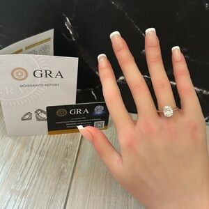 New 3 CT oval Moissanite wedding engagement promise ring